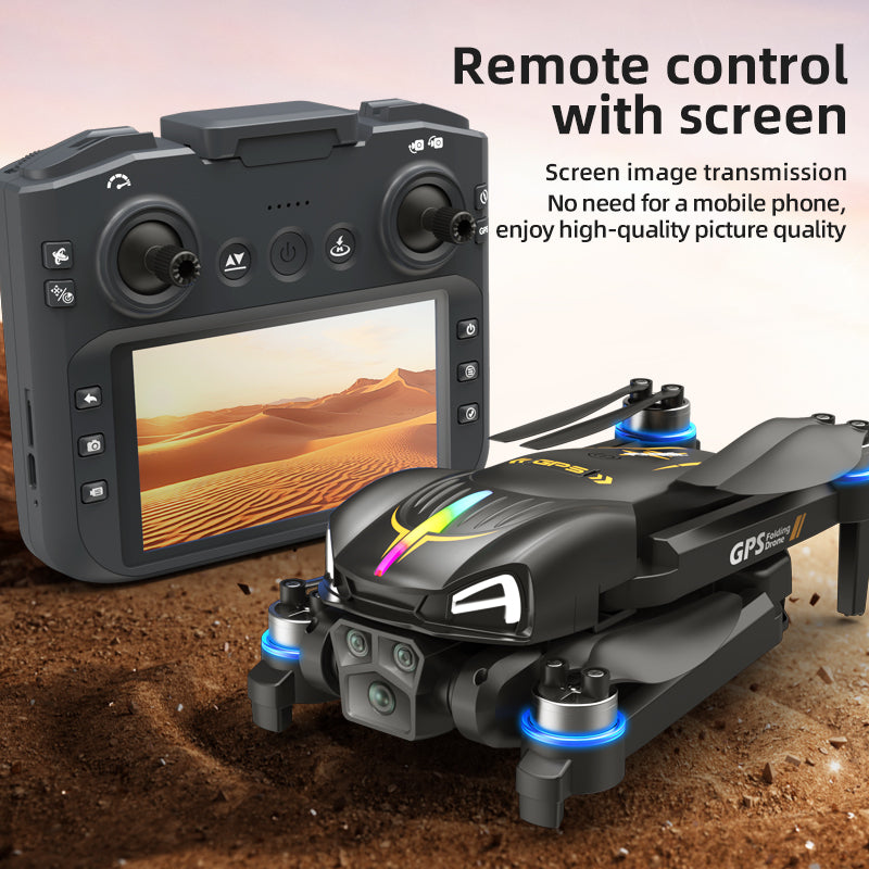 C28s Drone with Dual Cameras, GPS Positioning, 4.5-in Remote Control Screen, Beginner-friendly
