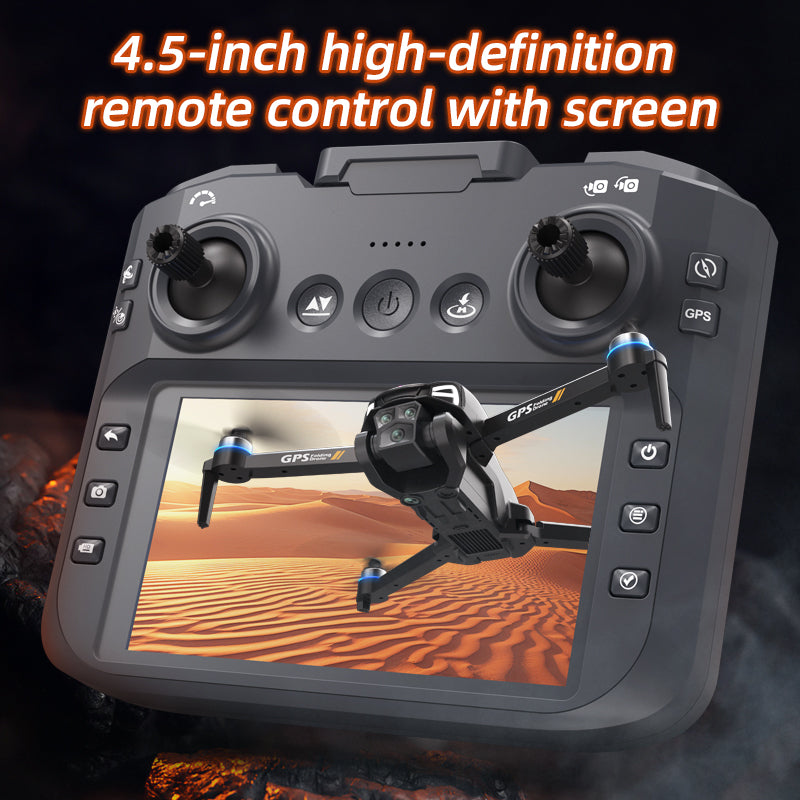 C28s Drone with Dual Cameras, GPS Positioning, 4.5-in Remote Control Screen, Beginner-friendly