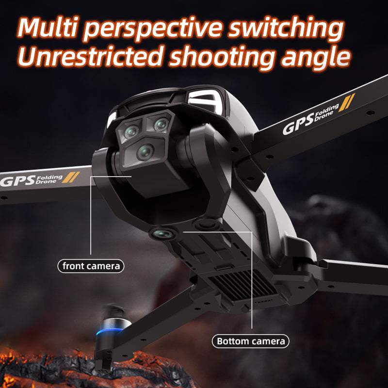 C28s Drone with Dual Cameras, GPS Positioning, 4.5-in Remote Control Screen, Beginner-friendly