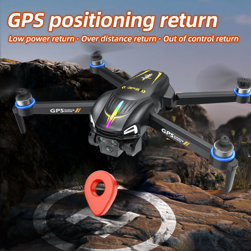 C28s Drone with Dual Cameras, GPS Positioning, 4.5-in Remote Control Screen, Beginner-friendly